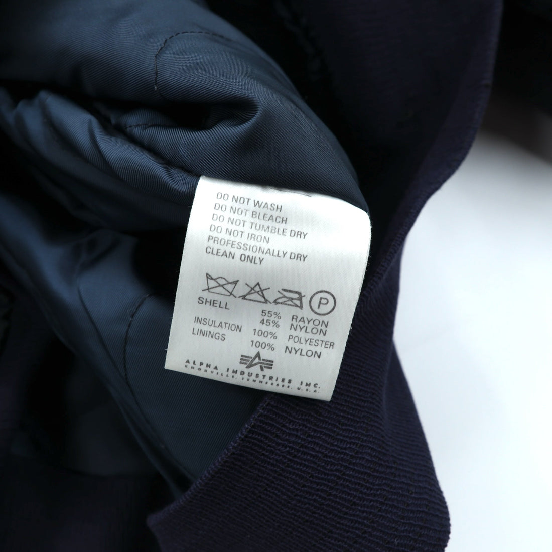 ALPHA INDUSTRIES 90年代 USA製 CWU 45P フライトジャケット L ネイビー 難燃性 短丈 ボロ