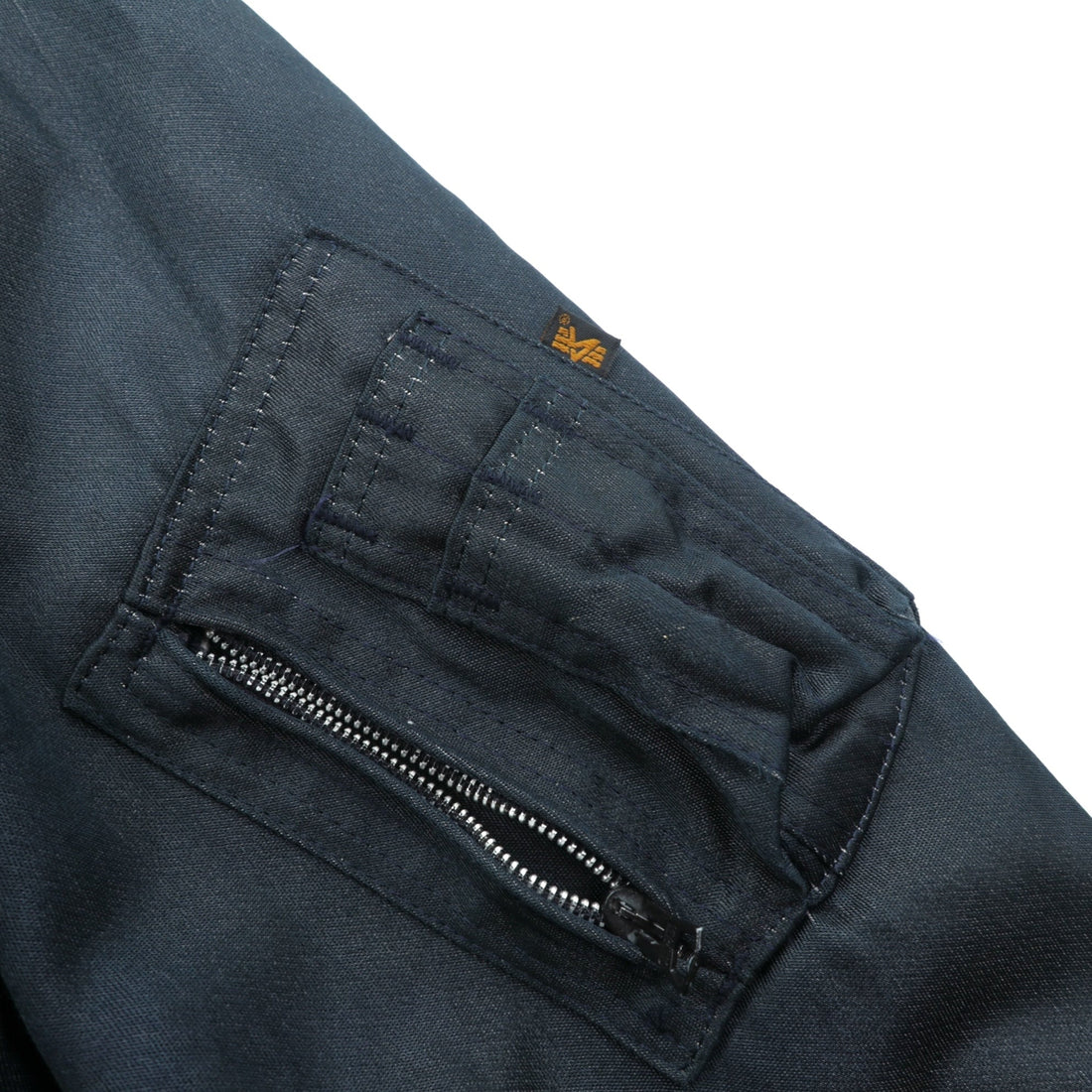 ALPHA INDUSTRIES 90年代 USA製 CWU 45P フライトジャケット L ネイビー 難燃性 短丈 ボロ