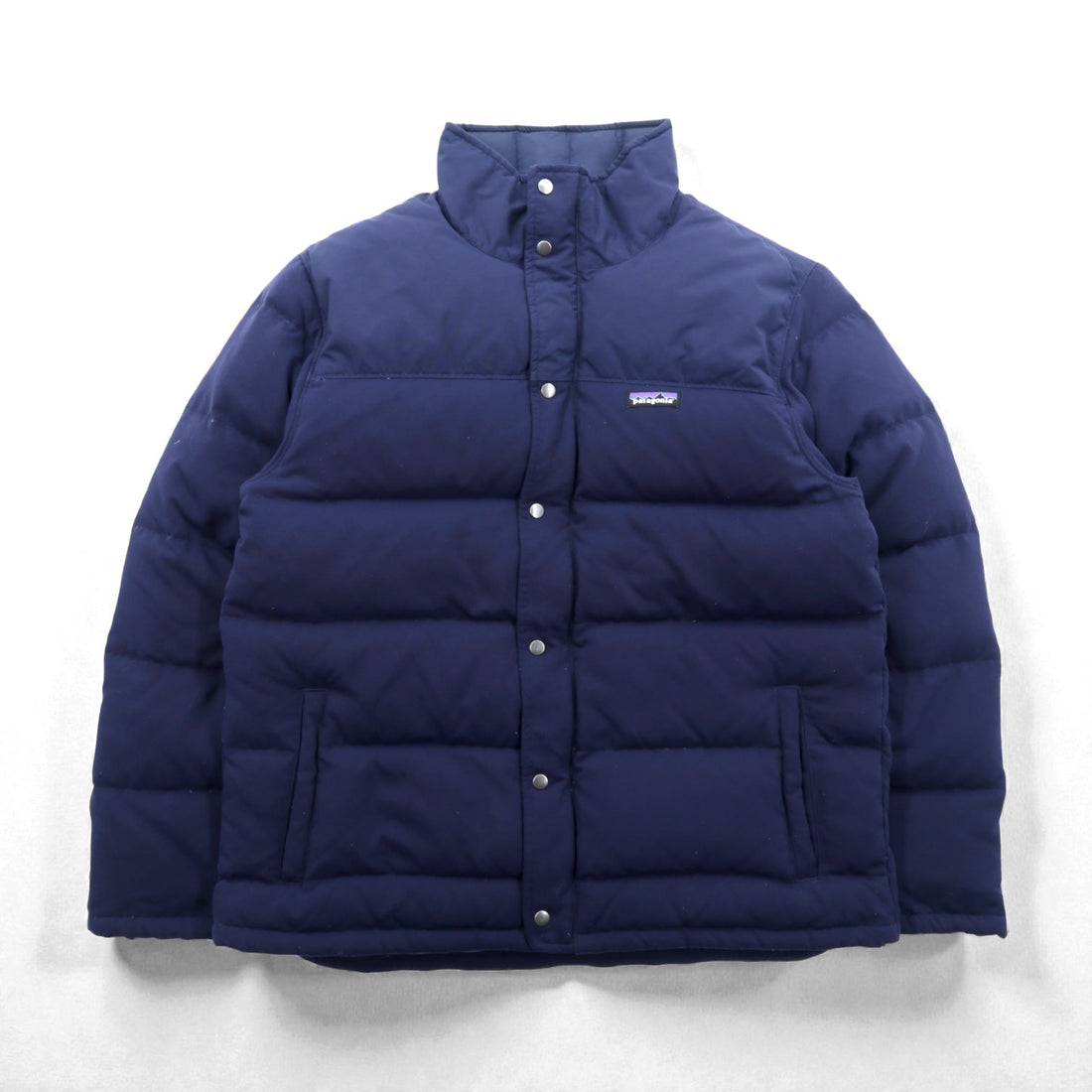 Patagonia Stand Collar Bivy Down Jacket L Navy Nylon 28321FA15