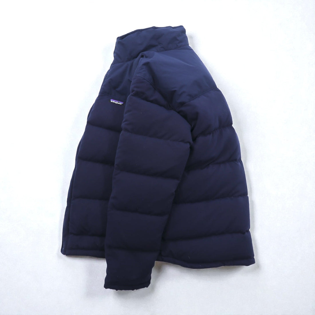 Patagonia Stand Collar Bivy Down Jacket L Navy Nylon 28321FA15