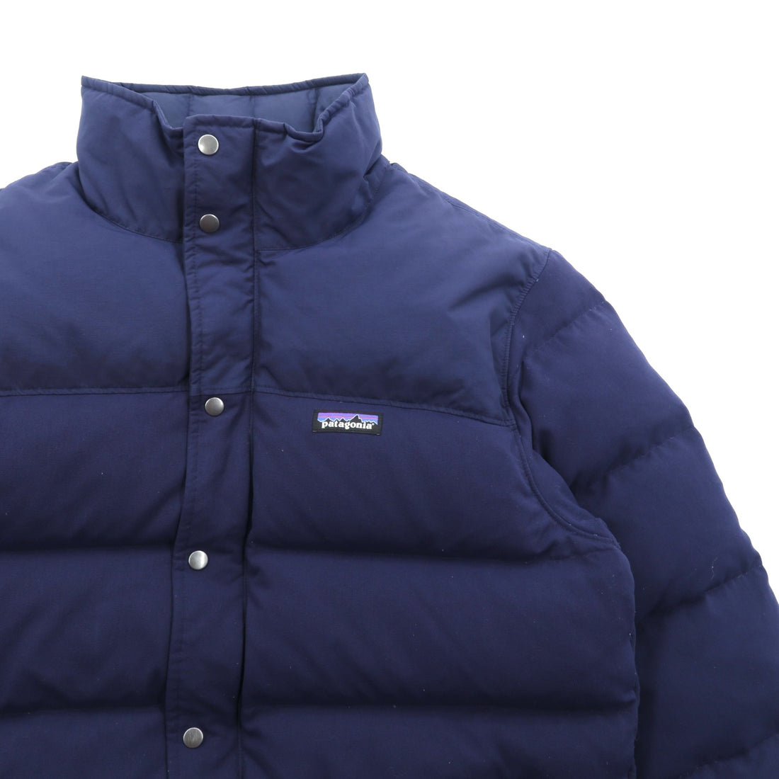 Patagonia Stand Collar Bivy Down Jacket L Navy Nylon 28321FA15