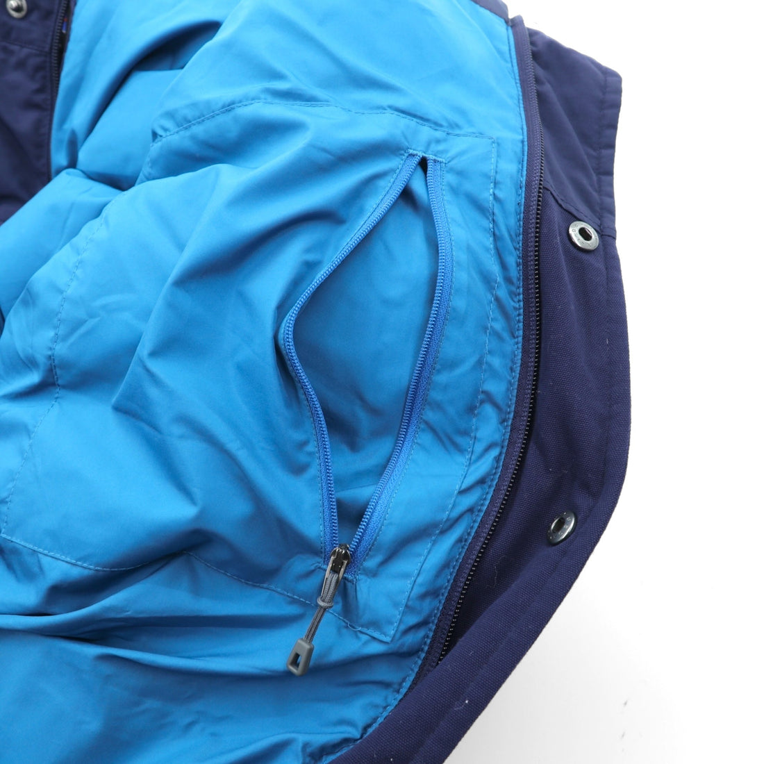 Patagonia Stand Collar Bivy Down Jacket L Navy Nylon 28321FA15