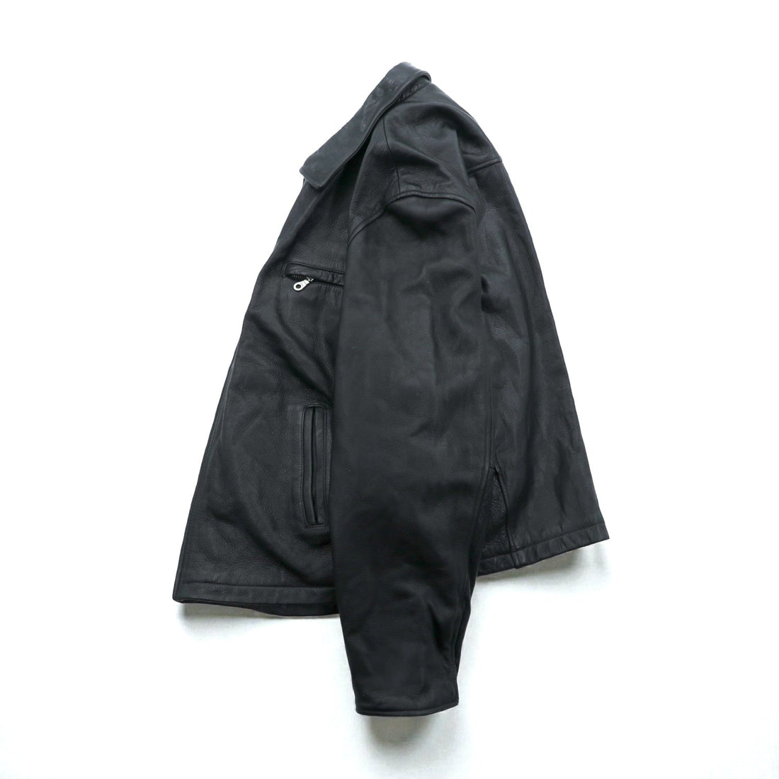 Wilson's 90s Padded Thinsulate Ultra Leather Rider Jacket, XL, Black, with Collar, Quilted Liner, and Detachable Zip-Up Closure