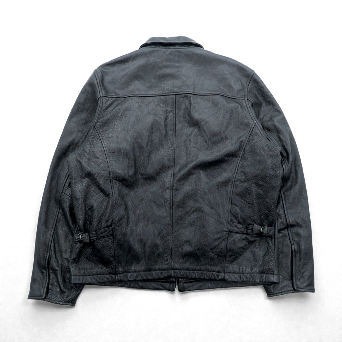 Wilson's 90s Padded Thinsulate Ultra Leather Rider Jacket, XL, Black, with Collar, Quilted Liner, and Detachable Zip-Up Closure