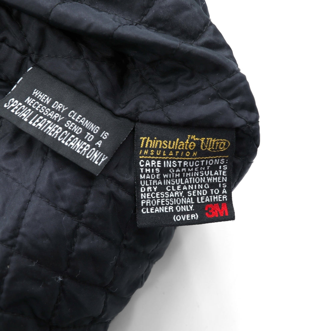 Wilson's 90s Padded Thinsulate Ultra Leather Rider Jacket, XL, Black, with Collar, Quilted Liner, and Detachable Zip-Up Closure