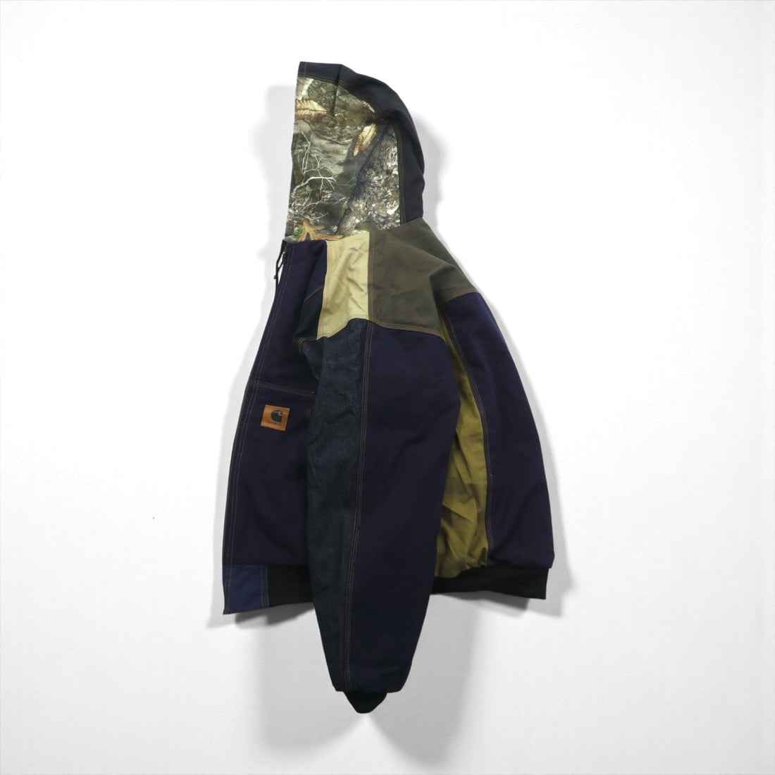 carhartt リメイク 再構築 カラーブロック ダック アクティブジャケット パーカー L マルチカラー クレイジーパターン コットン
