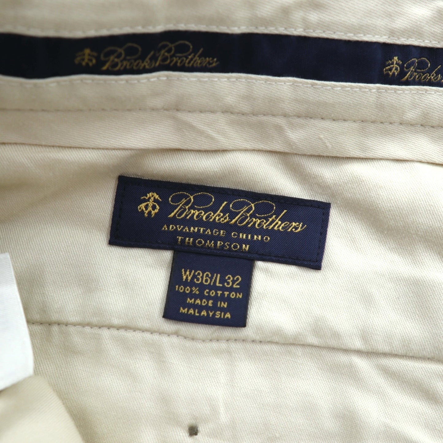Brooks Brothers 2タック ワイド チノパンツ スラックス L ベージュ ADVANTAGE CHINO THOMPSON