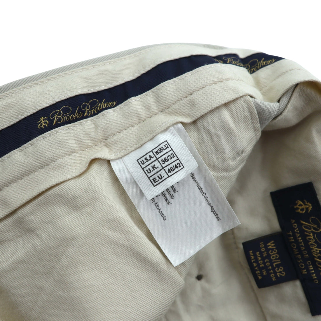 Brooks Brothers 2タック ワイド チノパンツ スラックス L ベージュ ADVANTAGE CHINO THOMPSON