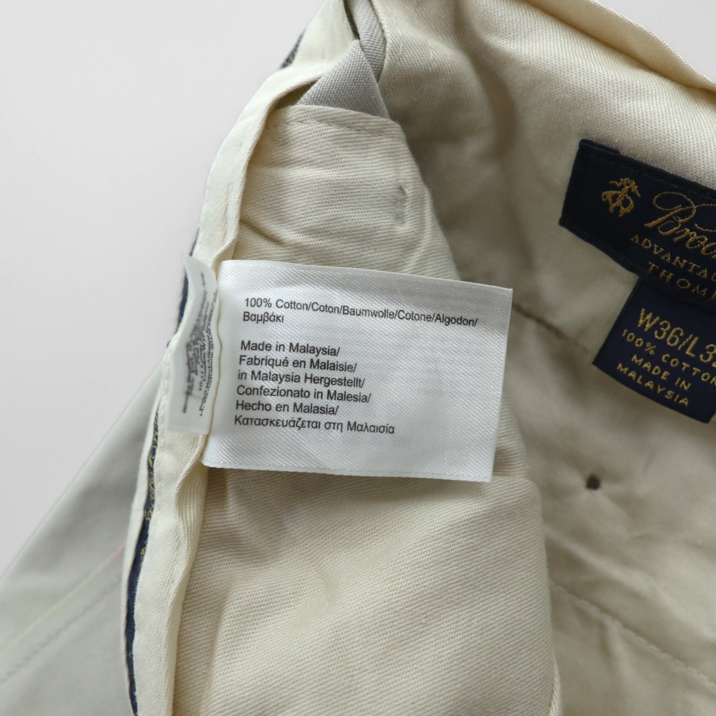 Brooks Brothers 2タック ワイド チノパンツ スラックス L ベージュ ADVANTAGE CHINO THOMPSON