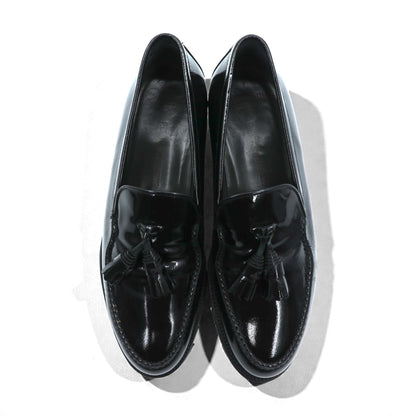 F.LLI.Giacometti タッセル エナメル ローファー スリッポン シャークソール 28cm ブラック パテントレザー vibramソール PIETROSTRADA イタリア製