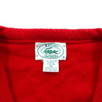LACOSTE 80年代 USA製 Vネック ニット セーター XL レッド ワンポイントロゴ