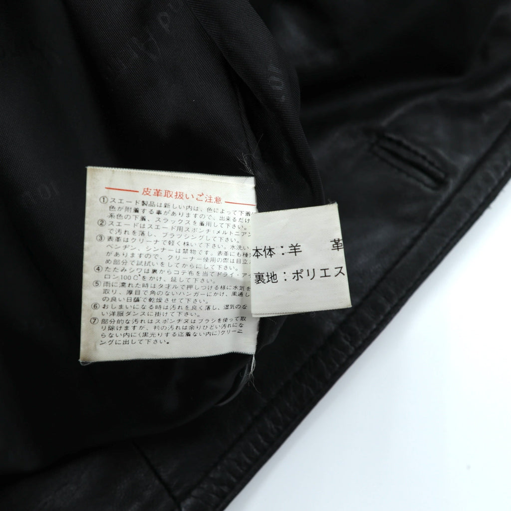 WInd Armor ダブルブレスト ラムレザーコート チェスターコート L ブラック シープレザー 羊革