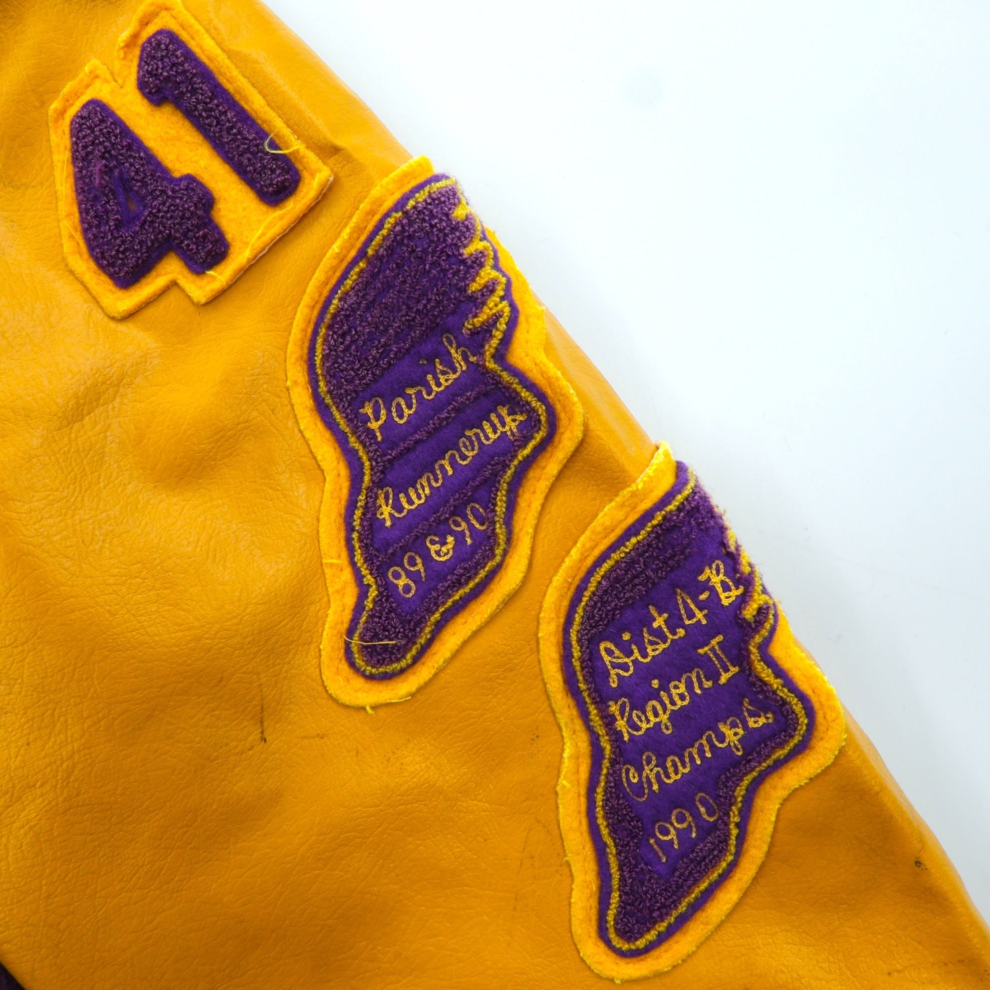 BELL'S SPORTING GOODS 70s USA Vintageスタジャンレタード  Varsity Jacket  XL ウール 袖PUレザー セーラーカラー ワッペン 短丈 70年代 USA製