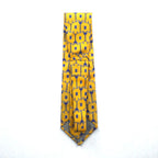 FENDI Tie Yellow Silk Allover Pattern Chain Zucca Cravatte Made in Italy