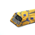 FENDI Tie Yellow Silk Allover Pattern Chain Zucca Cravatte Made in Italy