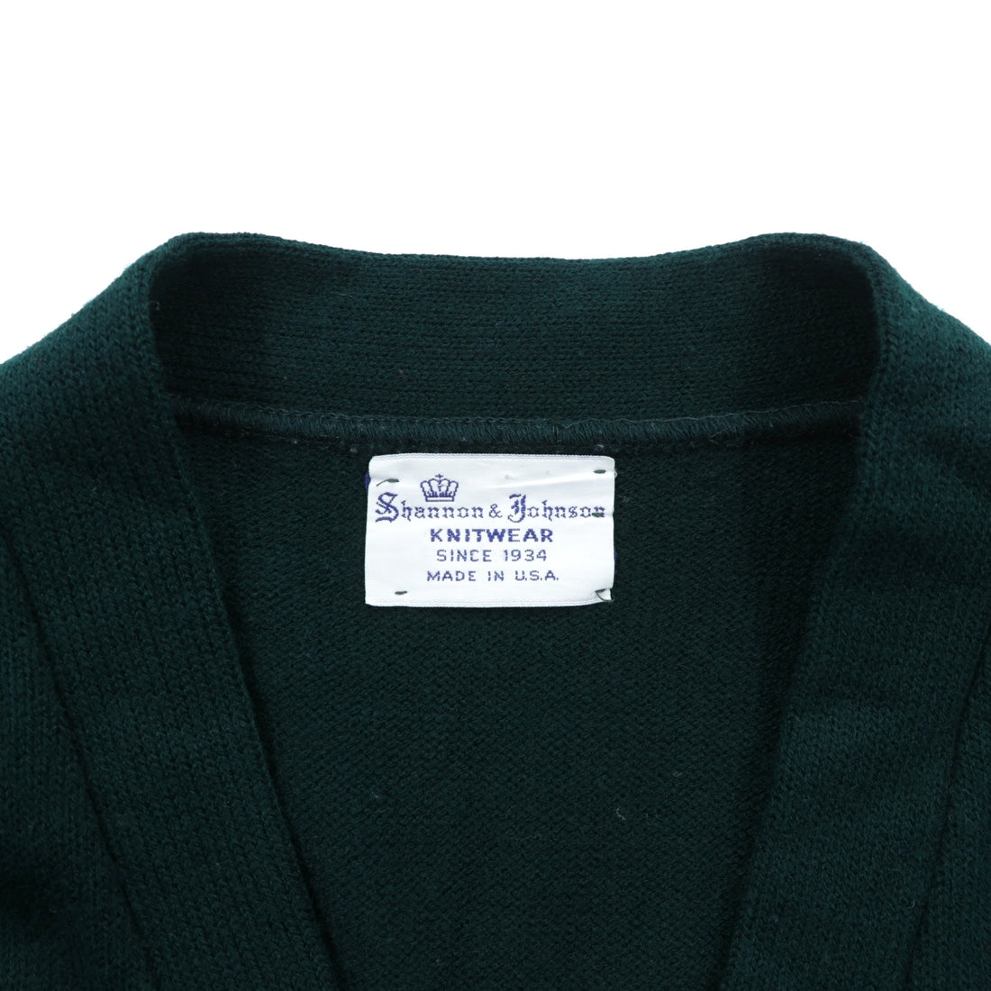 Shannon & Johnson 90s USA Vintage Knitwear ニット カーディガン M グリーン ウール 90年代 USA製