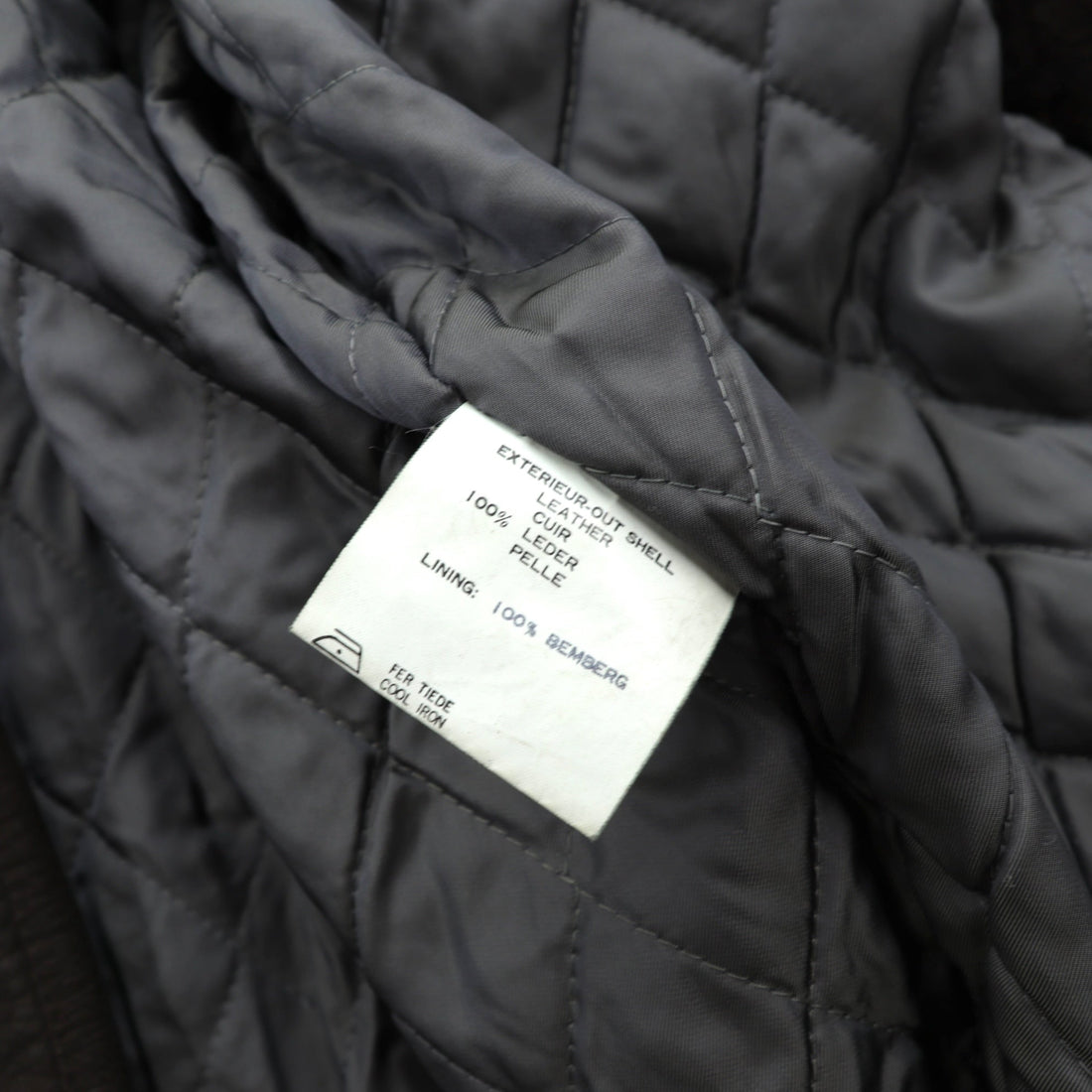 BEAMS 90年代 ショールカラー ダブルブレスト ムートンステンカラーコート M ブラウン レザー キルティング裏地 LEATHER WORKS EXCLUSIVELY BEAMS
