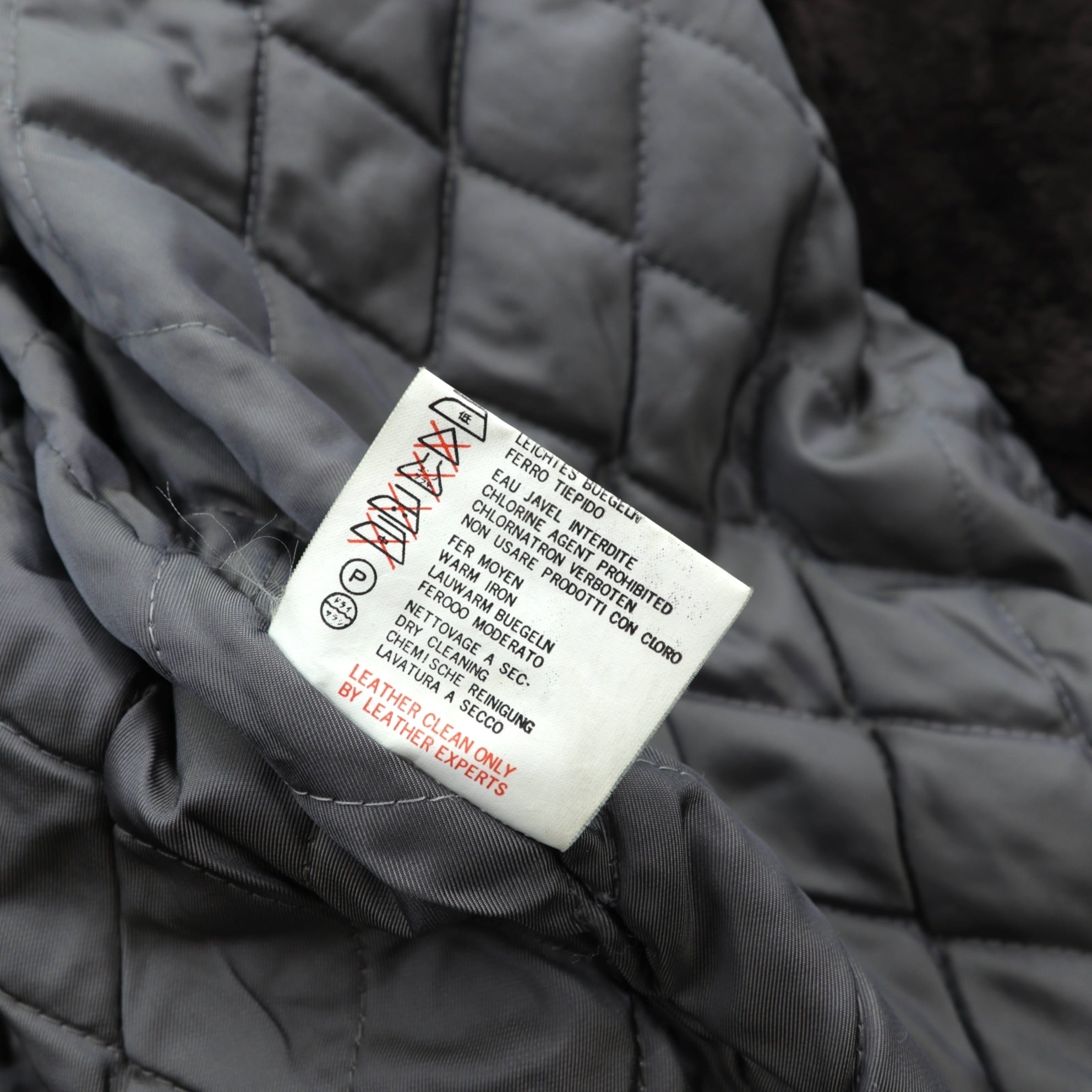 BEAMS 90年代 ショールカラー ダブルブレスト ムートンステンカラーコート M ブラウン レザー キルティング裏地 LEATHER WORKS EXCLUSIVELY BEAMS