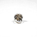 Vintage Zuni Sterling Silver Ring ズニ族 フラワー サンフェイス リング 指輪 11号 インレイ シルバー 刻印 ホールマーク ターコイズ コーラル シェル オニキス インディアンジュエリー