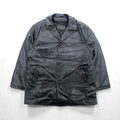 Action 90s Vintage Black Leather 3B カーコート レザー コート L キルティングライナー 着脱式 THE OLDE HIDE HOUSE