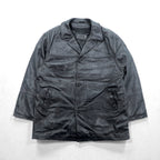 Action 90s Vintage Black Leather 3B カーコート レザー コート L キルティングライナー 着脱式 THE OLDE HIDE HOUSE