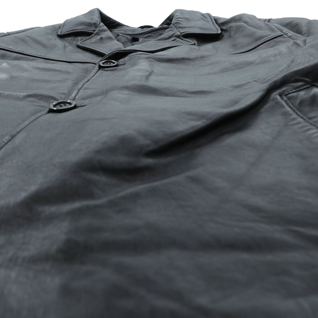 Action 90s Vintage Black Leather 3B カーコート レザー コート L キルティングライナー 着脱式 THE OLDE HIDE HOUSE