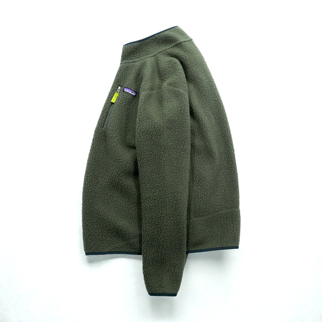 Patagonia レトロパイル プルオーバー ボア フリースジャケット M カーキ 胸ジップポケット STY22810