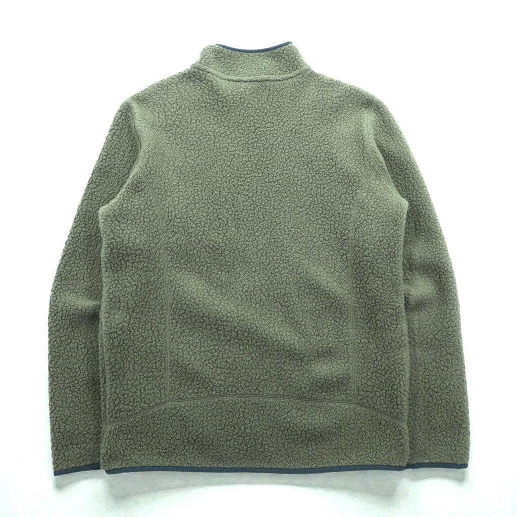 Patagonia レトロパイル プルオーバー ボア フリースジャケット M カーキ 胸ジップポケット STY22810