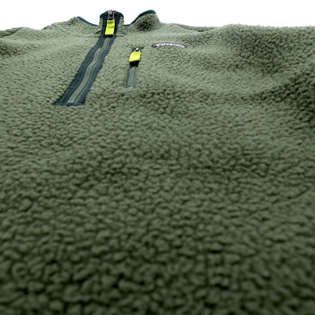 Patagonia レトロパイル プルオーバー ボア フリースジャケット M カーキ 胸ジップポケット STY22810