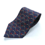 Salvatore Ferragamo ネクタイ ネイビー シルク 総柄 ロープ 馬具 イタリア製