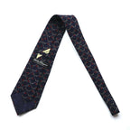 Salvatore Ferragamo ネクタイ ネイビー シルク 総柄 ロープ 馬具 イタリア製
