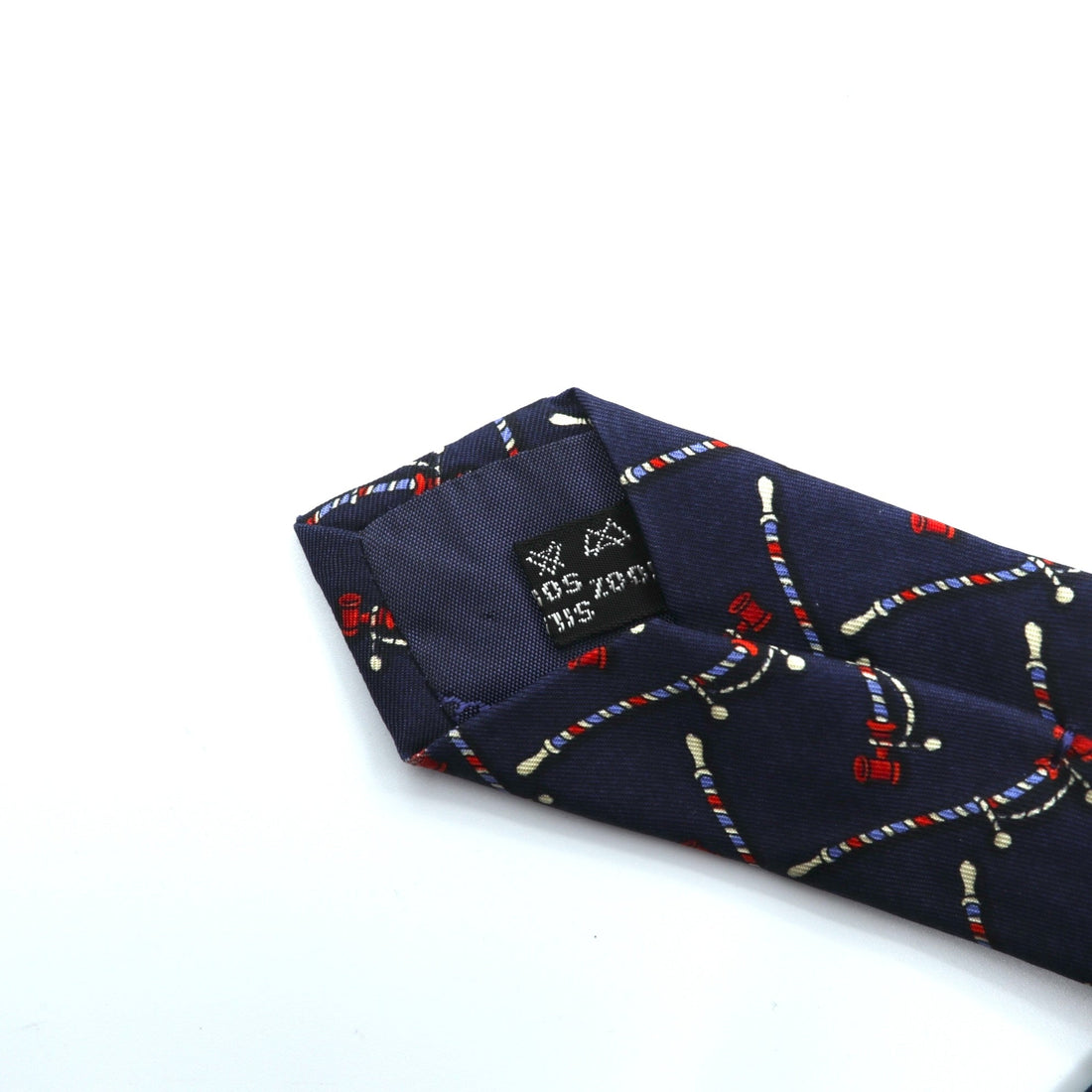 Salvatore Ferragamo ネクタイ ネイビー シルク 総柄 ロープ 馬具 イタリア製