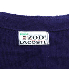 IZOD LACOSTE 70年代 Vネック ニット カーディガン L ネイビー アクリル 糸巻タグ