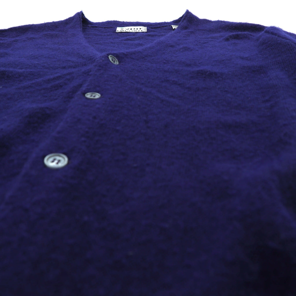 IZOD LACOSTE 70年代 Vネック ニット カーディガン L ネイビー アクリル 糸巻タグ