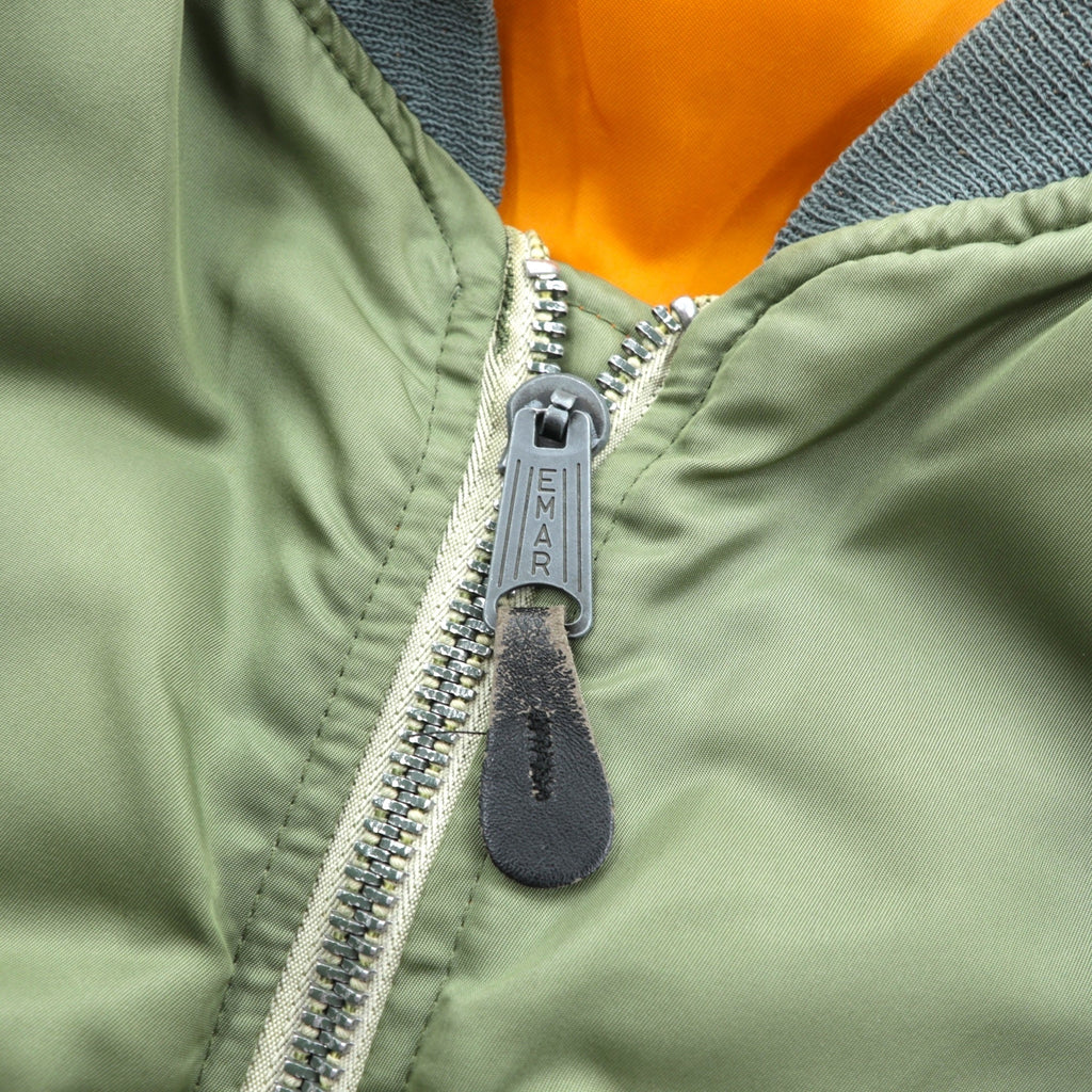 US Military 90s Vintage MA-1 Flight Jacket GREENBRIER 米国製 フライトジャケット M カーキ 中綿 リバーシブル EMARジップ MIL-J-8279 90年代 USA製