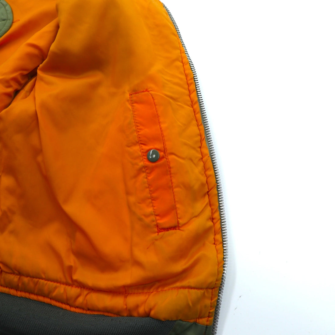 US Military 90s Vintage MA-1 Flight Jacket GREENBRIER Made in USA, Khaki Padded, Reversible, EMAR Zip, MIL-J-8279