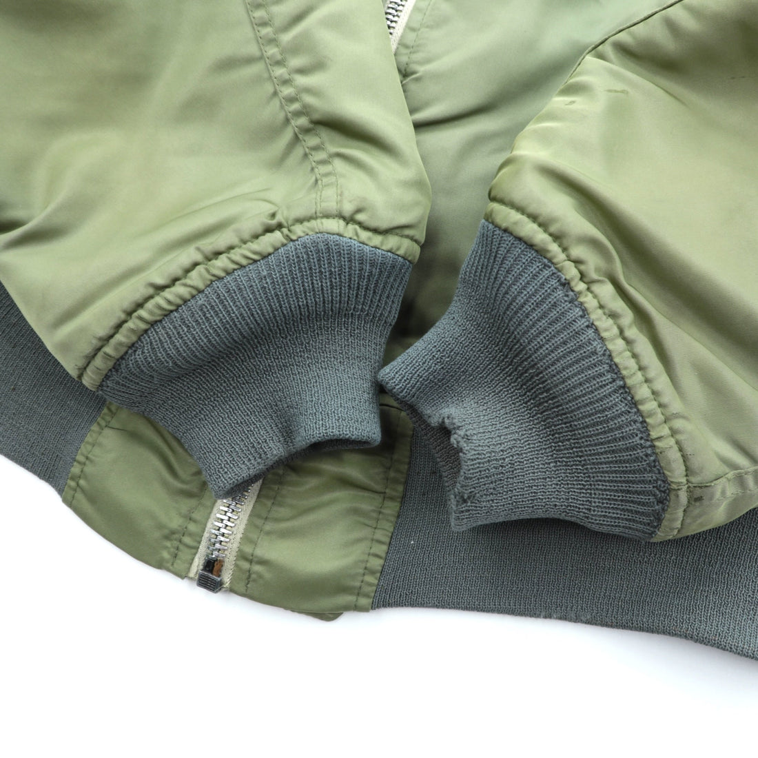 US Military 90s Vintage MA-1 Flight Jacket GREENBRIER Made in USA, Khaki Padded, Reversible, EMAR Zip, MIL-J-8279