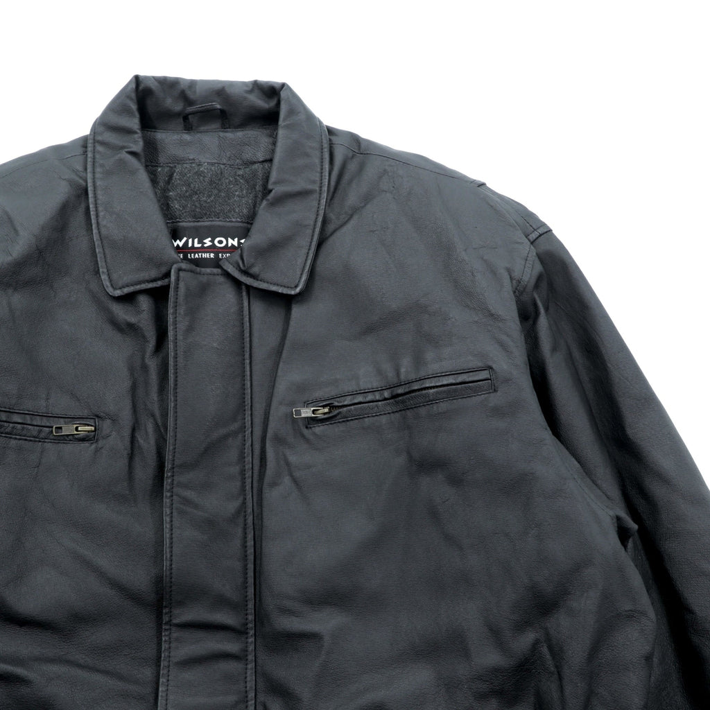 WILSONS 90s Leather Car Coar レザー カーコート チェスターコート L ブラック ウエストベルト付き 90年代