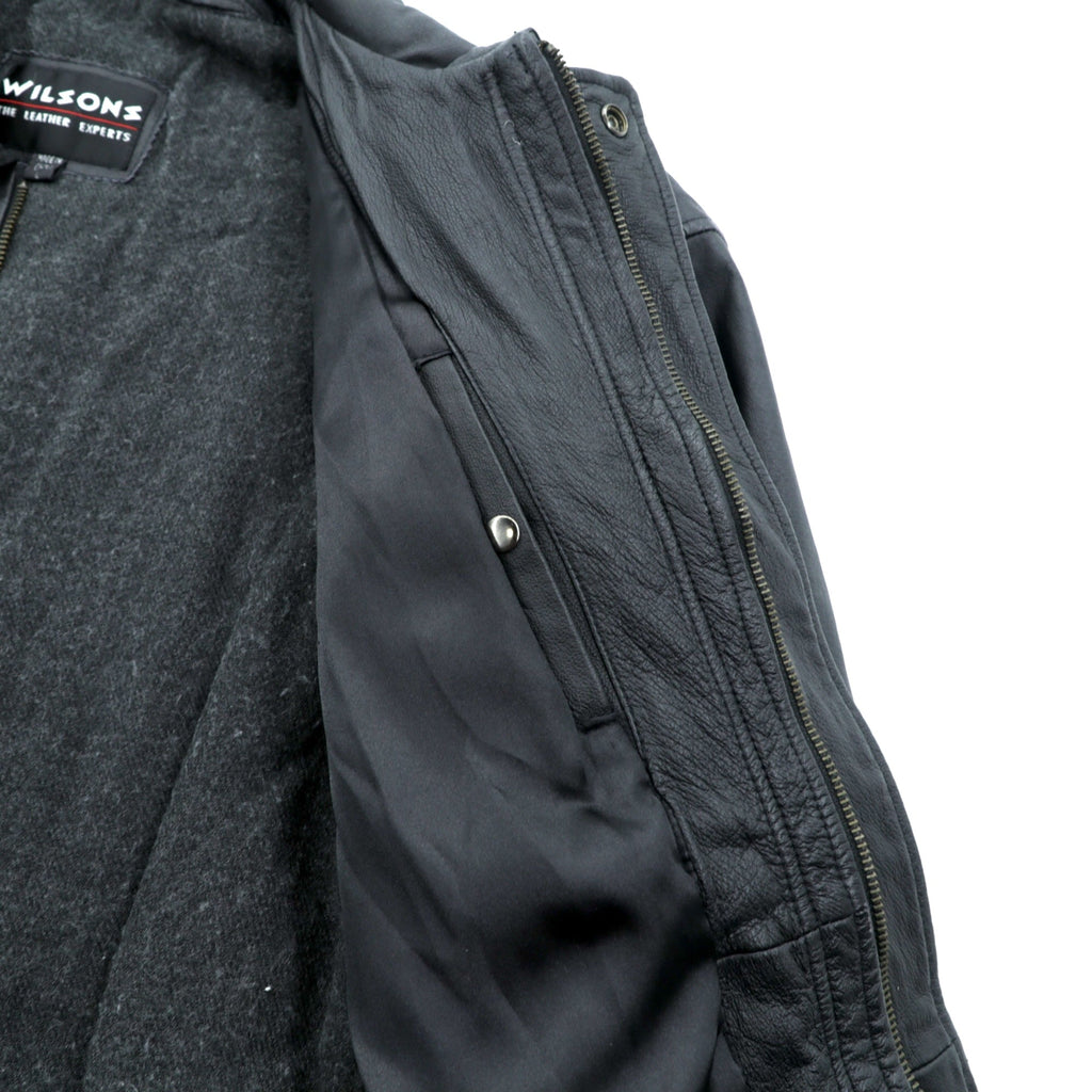 WILSONS 90s Leather Car Coar レザー カーコート チェスターコート L ブラック ウエストベルト付き 90年代