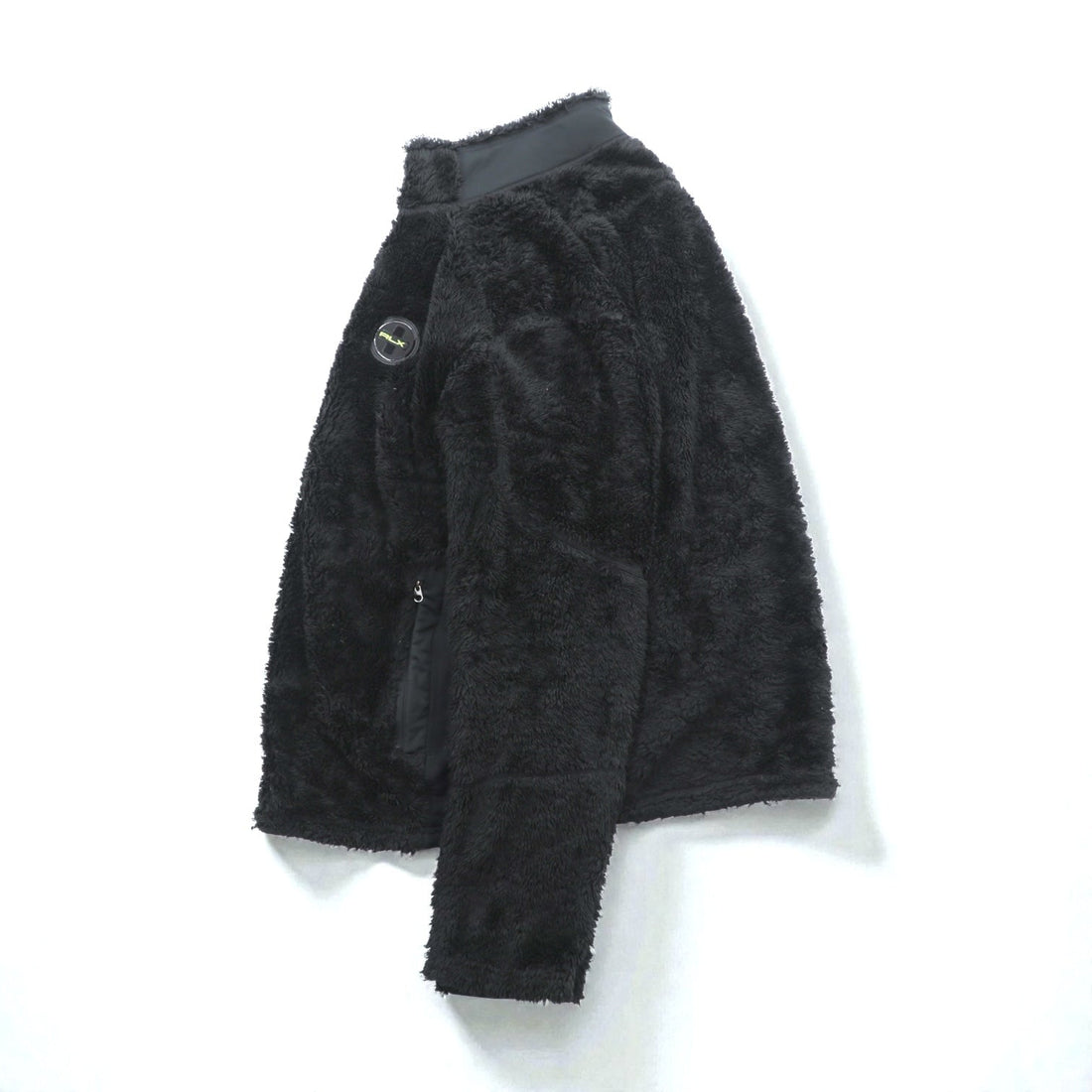 RLX Ralph Lauren Nylon Switching Fleece Jacket, Large, Stretch, Double Zip, Stand Collar, Black