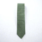 Ermenegildo Zegna Silk Allover Pattern Geometric Tie Made in Italy