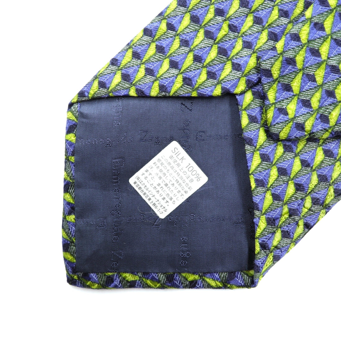 Ermenegildo Zegna Silk Allover Pattern Geometric Tie Made in Italy