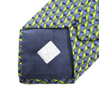 Ermenegildo Zegna Silk Allover Pattern Geometric Tie Made in Italy