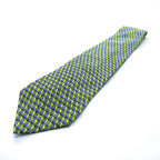 Ermenegildo Zegna Silk Allover Pattern Geometric Tie Made in Italy