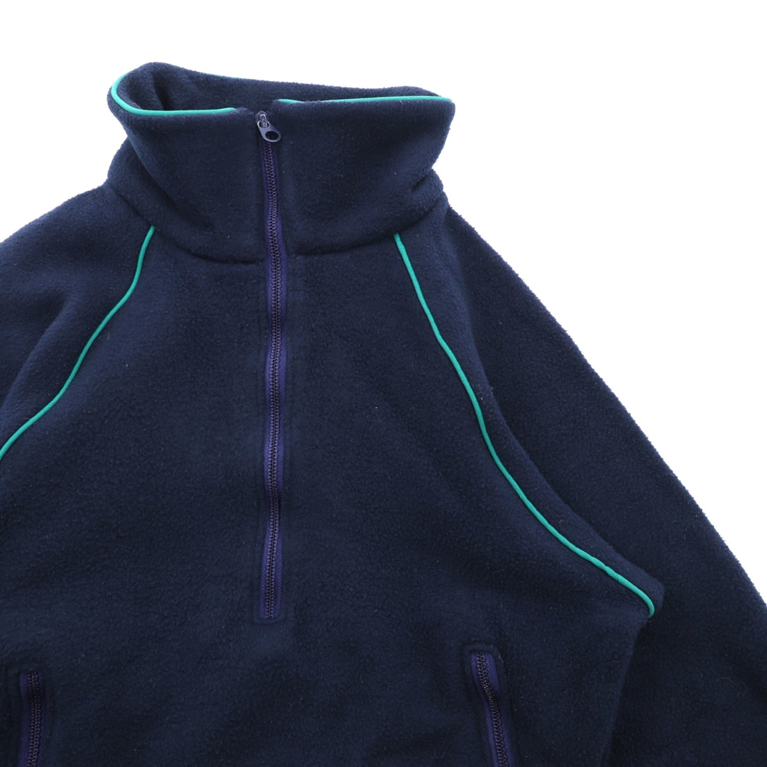 THE NORTH FACE 80s Made in USA Vintage Pullover Fleece Jacket, Small, Navy, Half Zip, High Neck, Stand Collar, Brown Tag, TALON Zip
