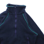 THE NORTH FACE 80年代 USA製 ヴィンテージ プルオーバー フリースジャケット S ネイビー ハーフジップ ハイネック スタンドカラー 茶タグ TALONジップ
