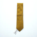 LANCEL Made in Italy Tie Gold Allover Pattern Silk Unused