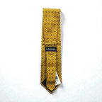 LANCEL Made in Italy Tie Gold Allover Pattern Silk Unused