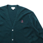 IZOD 90年代 USA製 Vネック ニット カーディガン XL グリーン アクリル ワンポイントロゴ