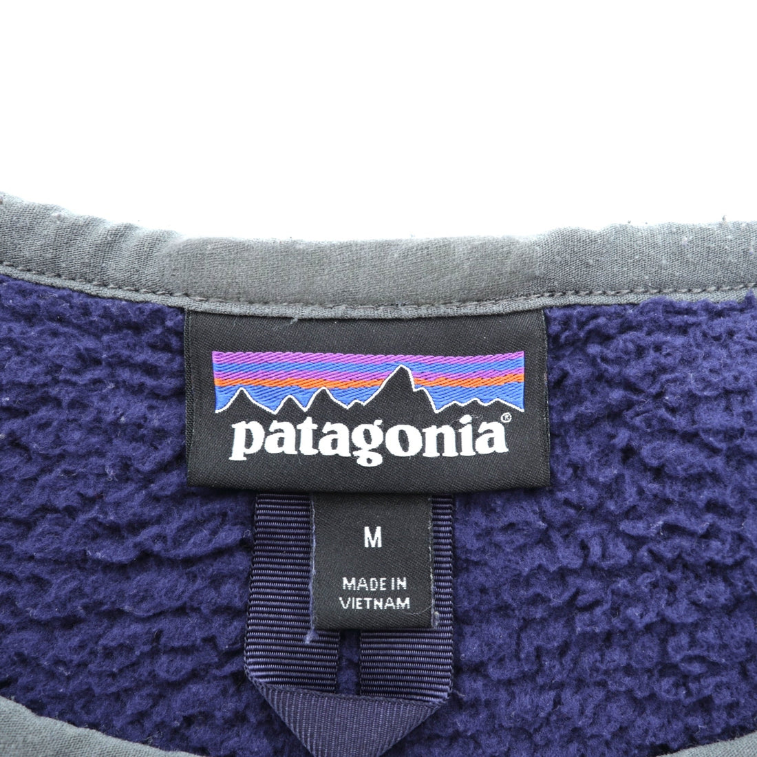 Patagonia Los Gatos Crew Boa Fleece Jacket, Medium, Navy, Pullover Chest Pocket, 25895